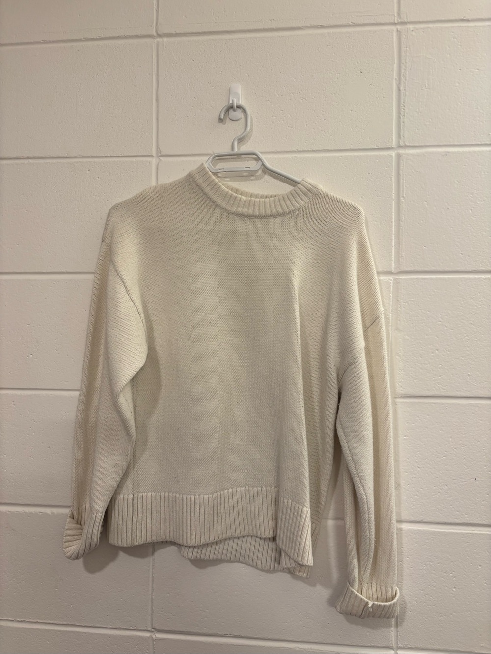 Garage Cream Crewneck Knit Sweater